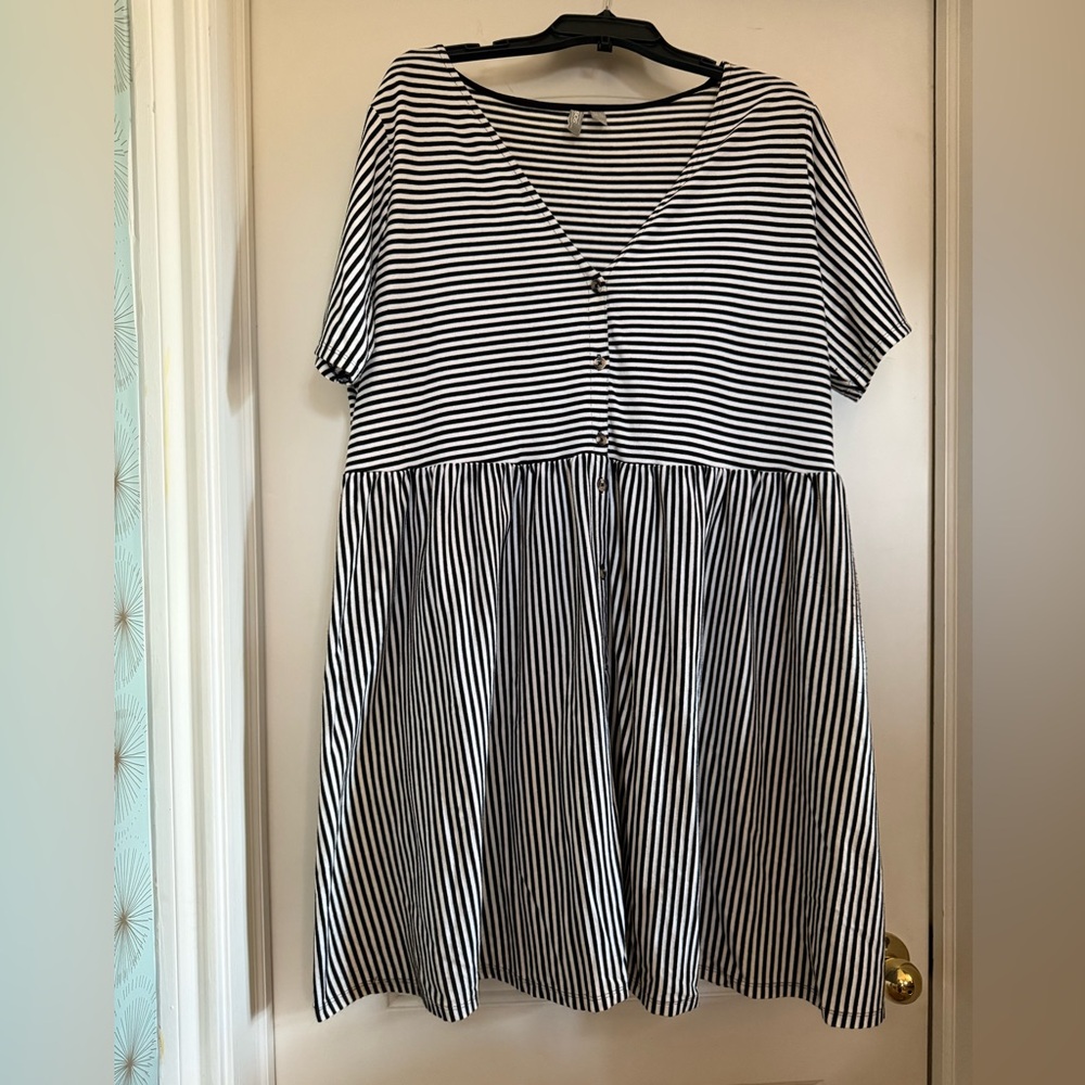 ASOS Black and White Striped Dress